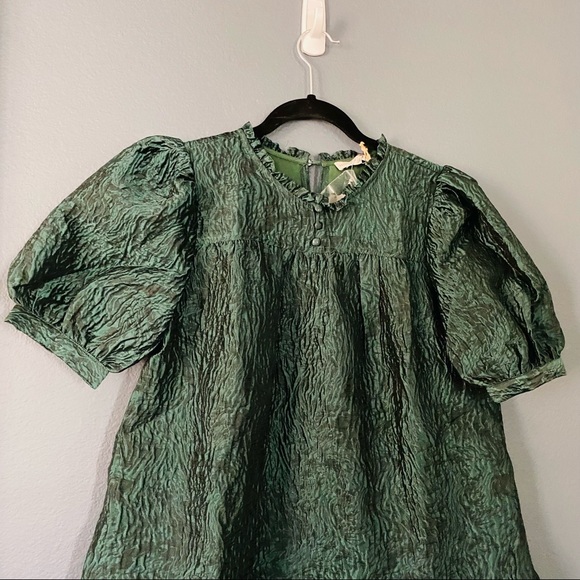 Moon River 💚 emerald green puff dress Easter small NWT - Picture 6 of 7